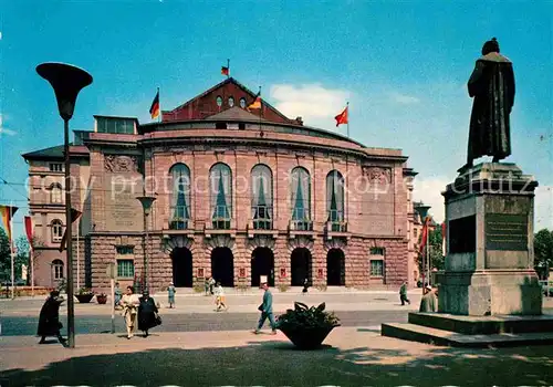 AK / Ansichtskarte Mainz Rhein Stadttheater mit Gutenberg Denkmal