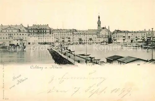 AK / Ansichtskarte Coblenz Koblenz Teilansicht Rheinbruecke Kat. Koblenz Rhein