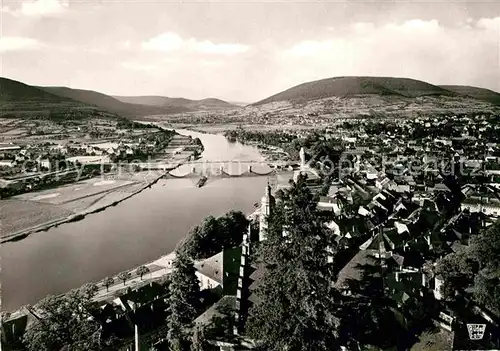 AK / Ansichtskarte Miltenberg Main Blick vom Bergfried ins obere Maintal mit Buergstadt Kat. Miltenberg