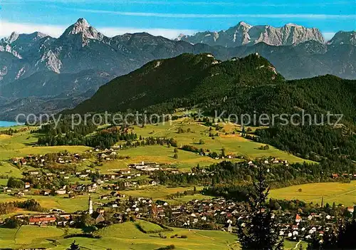 AK / Ansichtskarte Pfronten Fliegeraufnahme mit Falkenstein Saeuling und Zugspitze Kat. Pfronten