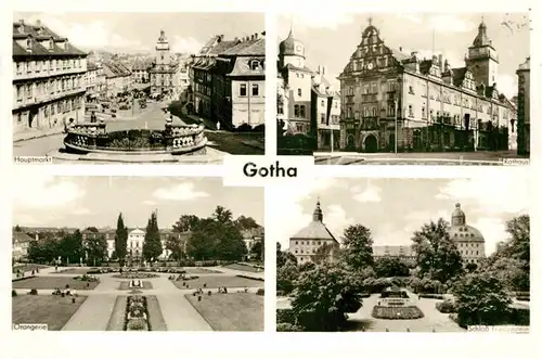 AK / Ansichtskarte Gotha Thueringen Hauptmarkt Orangerie Schloss Rathaus Kat. Gotha