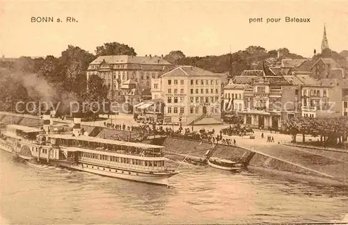 AK / Ansichtskarte Bonn Rhein Rheinpartie Raddampfer Pont pour Bateaux Kat. Bonn