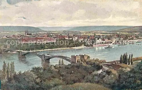 AK / Ansichtskarte Koblenz Rhein Panorama mit Rheinbruecke Kat. Koblenz