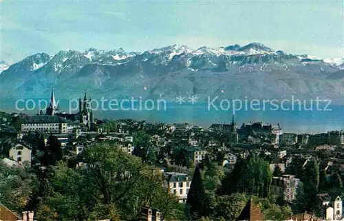 AK / Ansichtskarte Lausanne VD Vue generale et les Alpes de Savoie Kat. Lausanne