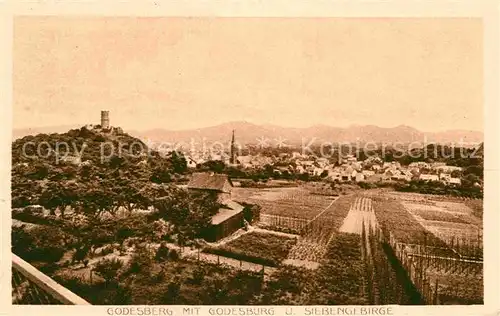 AK / Ansichtskarte Bad Godesberg mit Godesburg und Siebengebirge Kat. Bonn