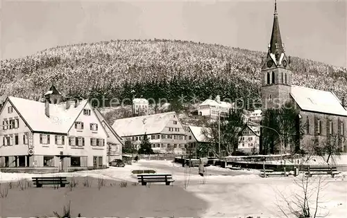 AK / Ansichtskarte Hoefen Enz Kirche Winterlandschaft Kat. Hoefen an der Enz