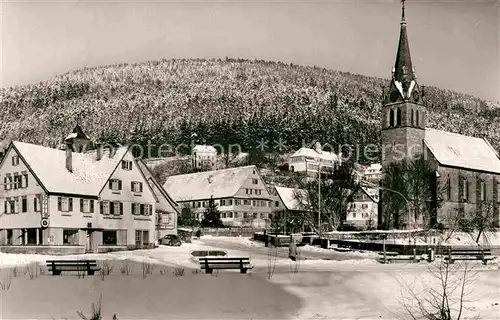 AK / Ansichtskarte Hoefen Enz Kirche Winterlandschaft Kat. Hoefen an der Enz