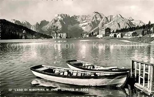 AK / Ansichtskarte Lago di Misurina Bergsee Hotels mit Sorapis Kat. Italien