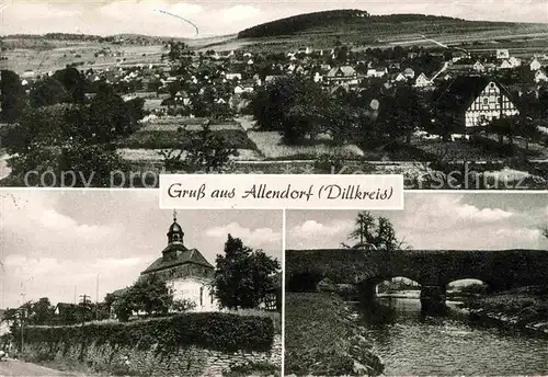 AK / Ansichtskarte Allendorf Greifenstein Gesamtansicht Kirche Bruecke  Kat. Greifenstein