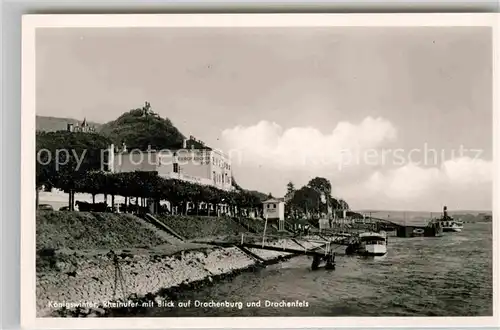 AK / Ansichtskarte Koenigswinter Rhein mit Drachenburg und Drachenfels