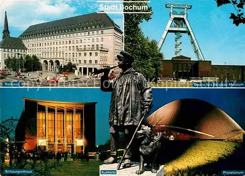 AK / Ansichtskarte Bochum Rathaus Bergbaumuseum Schauspielhaus Kuhhirte Planetarium Kat. Bochum