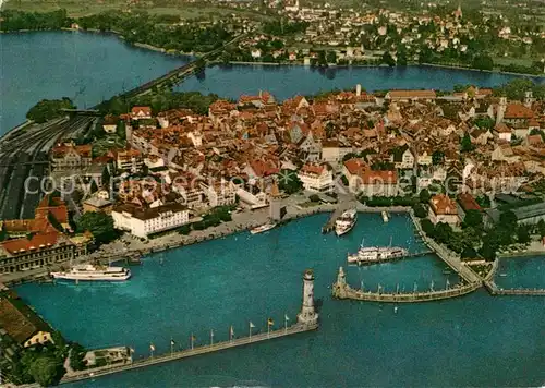 AK / Ansichtskarte Lindau Bodensee Fliegeraufnahme Kat. Lindau (Bodensee)