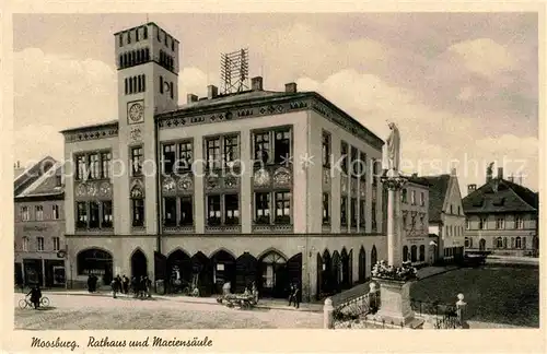 AK / Ansichtskarte Moosburg Isar Rathaus Mariensaeule Kat. Moosburg a.d.Isar