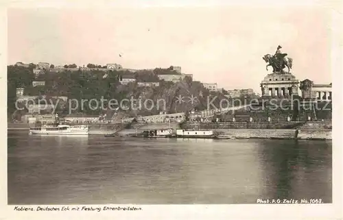 AK / Ansichtskarte Koblenz Rhein Deutsches Eck Festung Ehrenbreitenstein Kat. Koblenz