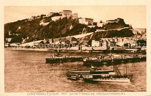 AK / Ansichtskarte Ehrenbreitstein Festung Schiffbruecke Kat. Koblenz