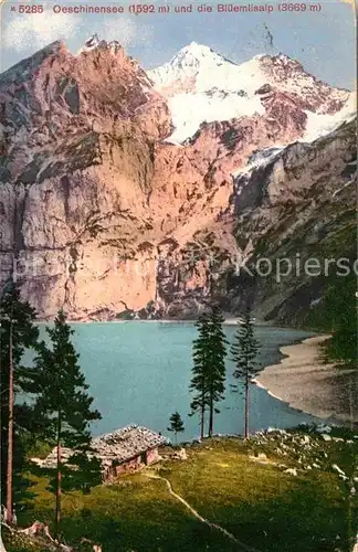 AK / Ansichtskarte Oeschinensee mit Bluemlisalp Kat. Oeschinenhorn