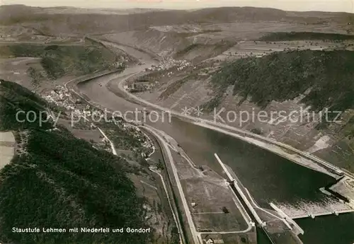 AK / Ansichtskarte Gondorf Mosel Staustufe Lehmen mit Niederfell Kat. Kobern Gondorf