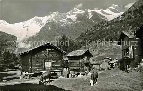 AK / Ansichtskarte Saas Fee T?schhorn Dom Nadelhorn Kat. Saas Fee