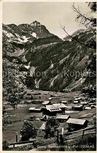 AK / Ansichtskarte Gsteig mit Sanetschfaelle und Pass Kat. Gsteig