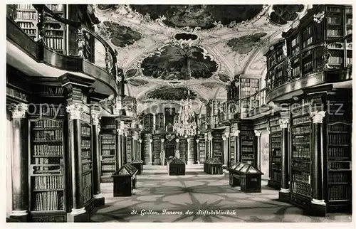 AK / Ansichtskarte St Gallen SG Inneres der Stiftsbibliothek Kat. St Gallen