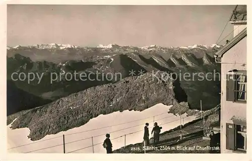 AK / Ansichtskarte Saentis AR mit Churfirsten Kat. Saentis