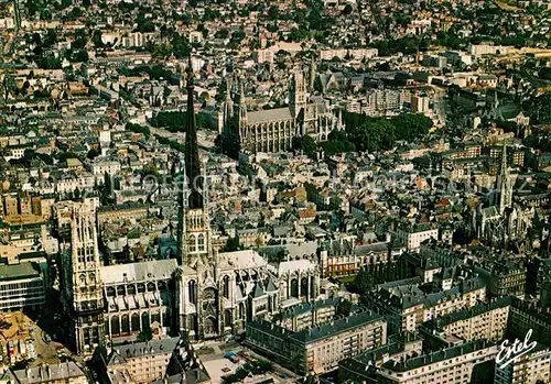 AK / Ansichtskarte Rouen Vue aerienne Cathedrale Notre Dame Eglise Saint Ouen et Eglise Saint Maclou Kat. Rouen