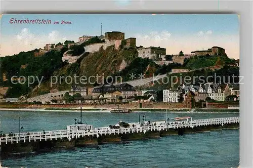 AK / Ansichtskarte Ehrenbreitstein Festung Schiffsbruecke Kat. Koblenz