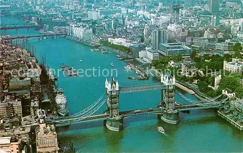 AK / Ansichtskarte London Fliegeraufnahme Tower Bridge and City Kat. City of London