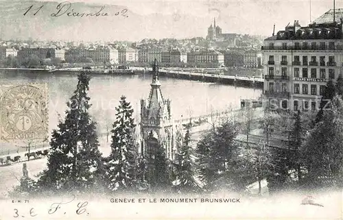 AK / Ansichtskarte Geneve GE Monument Brunswick Lac Leman Genfersee Kat. Geneve