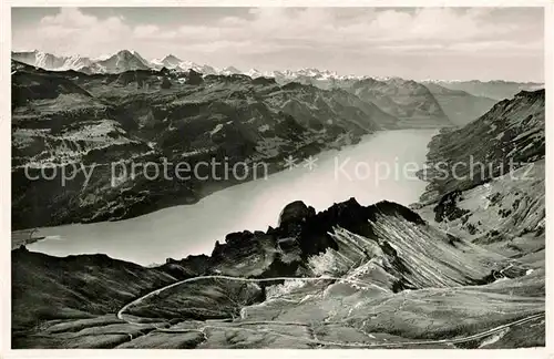 AK / Ansichtskarte Brienzer Rothorn BE Blick vom Berghotel auf den Brienzersee Alpenpanorama Kat. Brienzer Rothorn