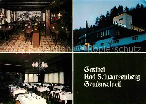 AK / Ansichtskarte Gontenschwil Gasthof Bad Schwarzenberg Bar Speisesaal Kat. Gontenschwil