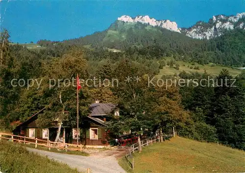 AK / Ansichtskarte Gersau Vierwaldstaettersee Ferienkoloniehaus Obergschwend mit Rigi Hochfluh Kat. Gersau