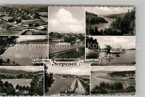 AK / Ansichtskarte Sorpesee Sauerland Strandbad Ameck Staudamm Langscheid Kat. Sundern (Sauerland)