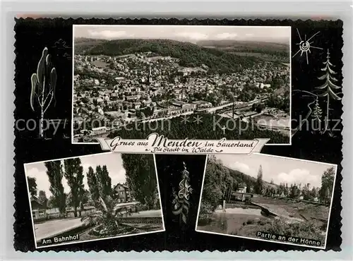 AK / Ansichtskarte Menden Sauerland Bahnhof Hoenne Panorama Kat. Menden (Sauerland)