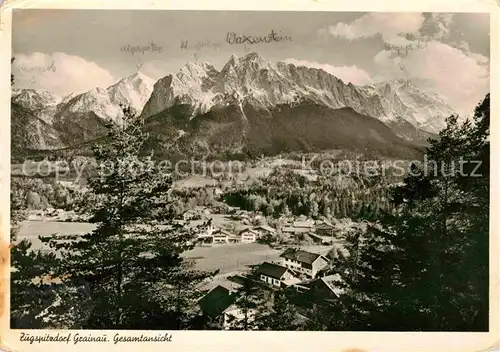 AK / Ansichtskarte Grainau Panorama mit Zugspitze Kat. Grainau