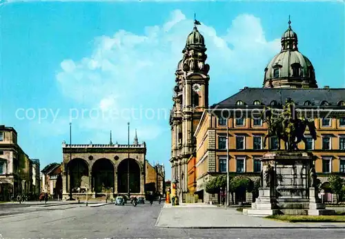 AK / Ansichtskarte Muenchen Odeonsplatz Feldherrnhalle Theatinerkirche Kat. Muenchen