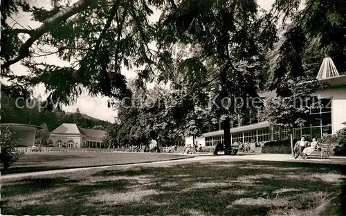 AK / Ansichtskarte Bad Wildungen Kurpark mit Parkcafe und Wandelhalle Kat. Bad Wildungen