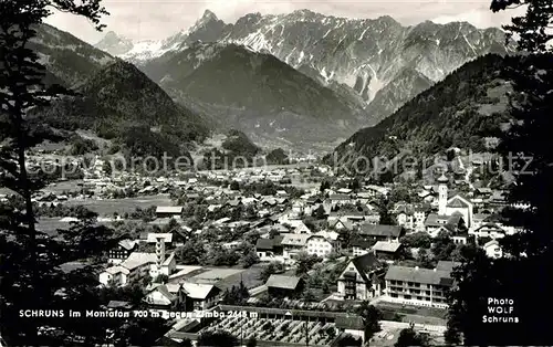 AK / Ansichtskarte Schruns Vorarlberg Gesamtansicht mit Zimba Montafon Kat. Schruns