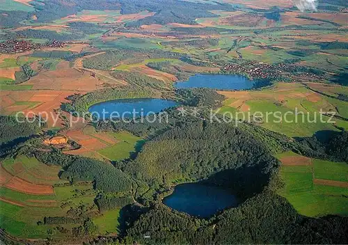 AK / Ansichtskarte Eifel Region Gemuendener Maar Weinfelder Maar und Schalkenmehrener Maar