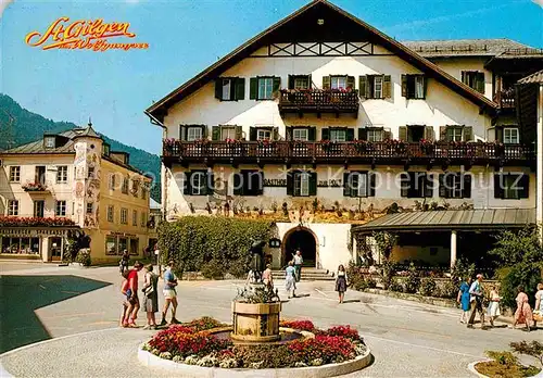 AK / Ansichtskarte St Gilgen Wolfgangsee Mozartbrunnen Dorfmotiv