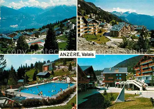 AK / Ansichtskarte Anzere Panorama Schwimmbad Dorfpartie Kat. Anzere