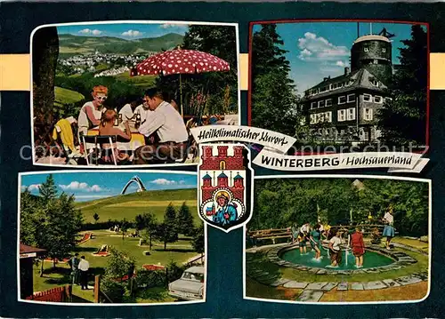 AK / Ansichtskarte Winterberg Hochsauerland Gaststaette Kahler Asten Wassertreten Sprungschanze Minigolf Kat. Winterberg