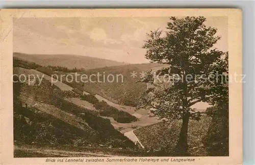 AK / Ansichtskarte Langewiese Lennetal Hoheleye Kat. Winterberg