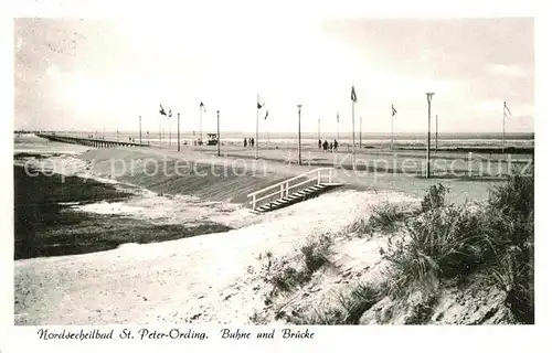 AK / Ansichtskarte St Peter Ording Buehne und Bruecke  Kat. Sankt Peter Ording