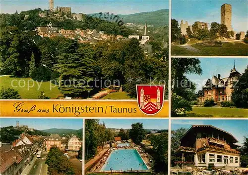 AK / Ansichtskarte Koenigstein Saechsische Schweiz Festung Freibad Kat. Koenigstein Saechsische Schweiz