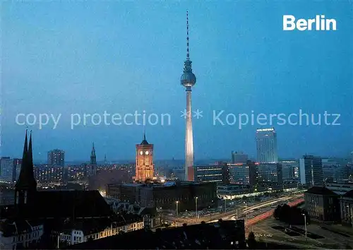 AK / Ansichtskarte Berlin Fernsehturm am Abend Kat. Berlin