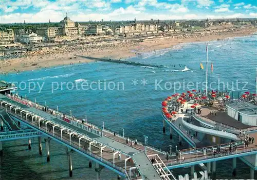 AK / Ansichtskarte Scheveningen Fliegeraufnahme Seebruecke und Strand Kat. Scheveningen