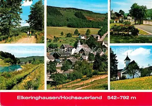 AK / Ansichtskarte Elkeringhausen Wanderweg See Ortsansicht Kapelle Kat. Winterberg