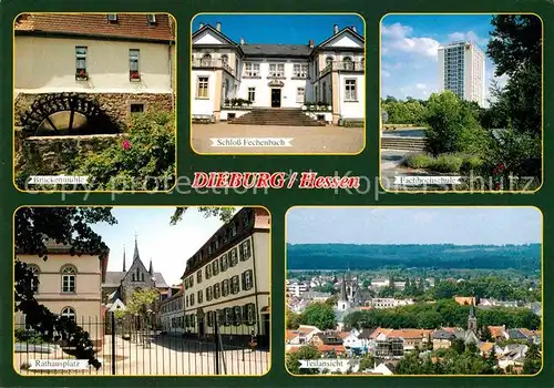 AK / Ansichtskarte Dieburg Brueckenmuehle Fachhochschule Teilansicht Rathausplatz Kat. Dieburg