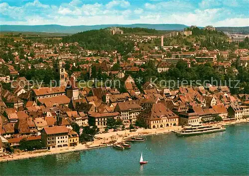 AK / Ansichtskarte ueberlingen Bodensee Fliegeraufnahme mit Burgberg  Kat. ueberlingen